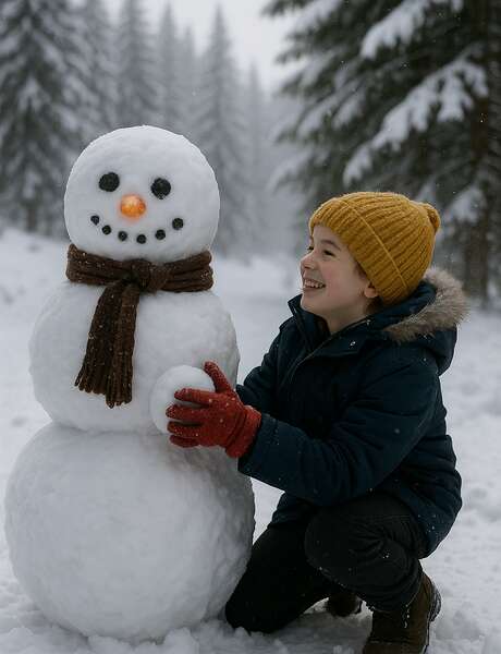 Concours de bonhomme de neige Front de neige des drapeaux !