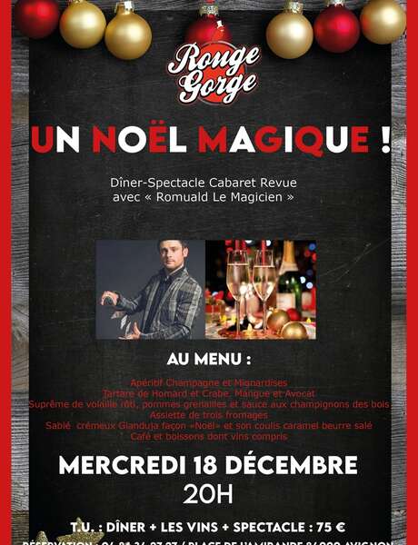 Un Noël Magique : Dîner-Spectacle avec le magicien et mentaliste Romuald