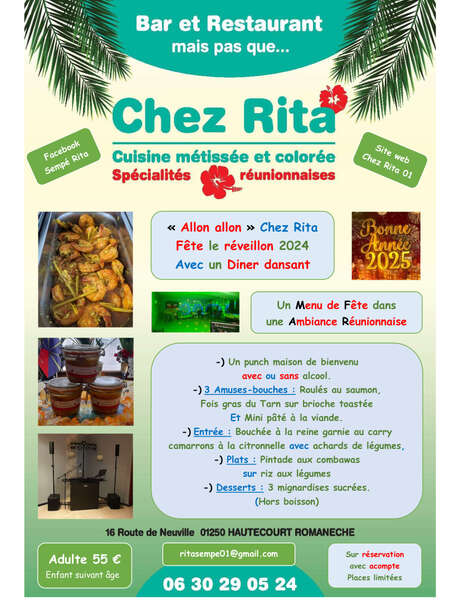 Chez Rita - Menu du 31 décembre 2024