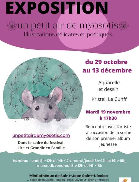 Exposition Un petit air de Myosotis - Lire et grandir en famille