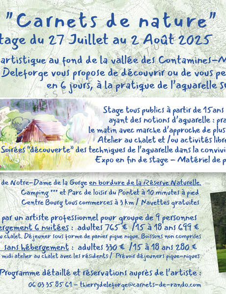 Carnets de nature : stage d'aquarelle dans la vallée des Contamines-Montjoie