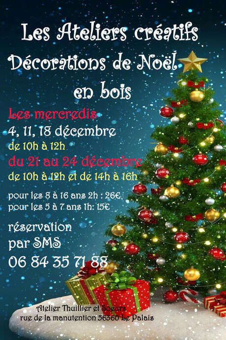 Atelier : fabrication d'une décoration de Noel en bois