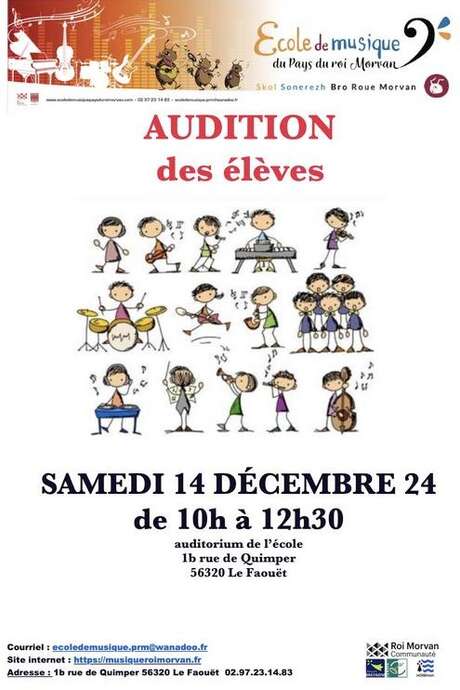 Audition des élèves de l'école de musique du Pays du roi Morvan