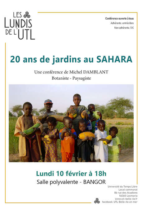 Conférence :  20 ans de jardins au Sahara