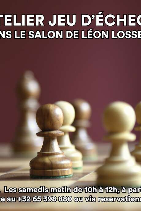 Atelier jeu d'échecs dans le salon de Léon Losseau