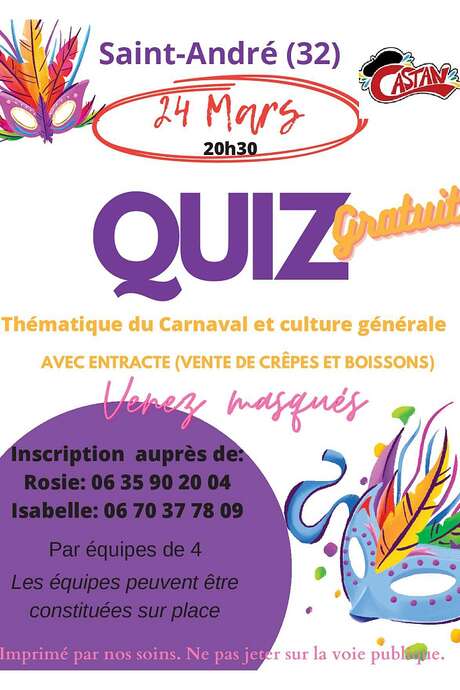 SOIRÉE QUIZZ SOIRÉE QUIZZ