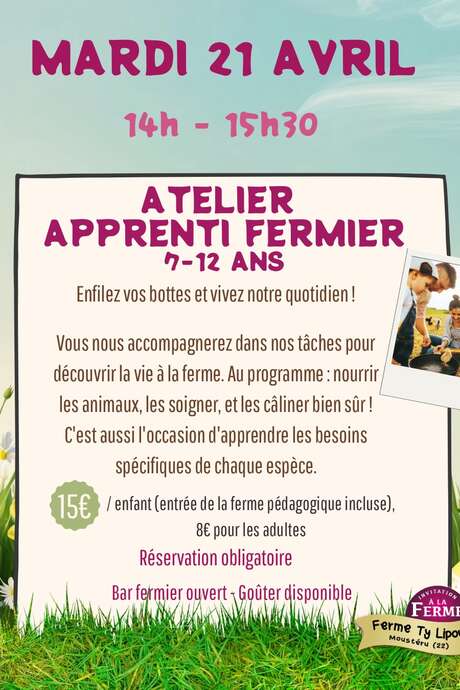 Atelier Apprenti fermier - 7/12 ans