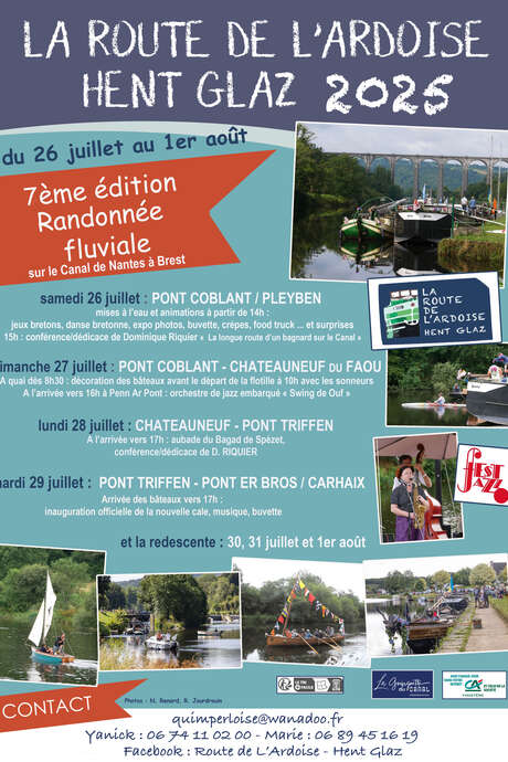 7ème édition de la "Route de l'ardoise" Randonnée fluviale sur le Canal de Nantes à Brest