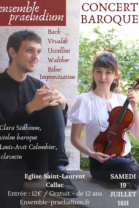Concert de musique Baroque de l'Ensemble Praeludium à Callac