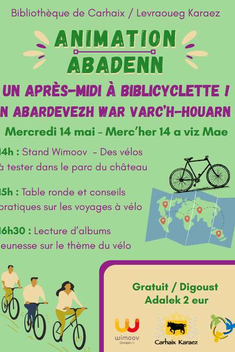 Bibliothèque de Carhaix : Animations "Un Après-Midi à Biblicyclette!!"