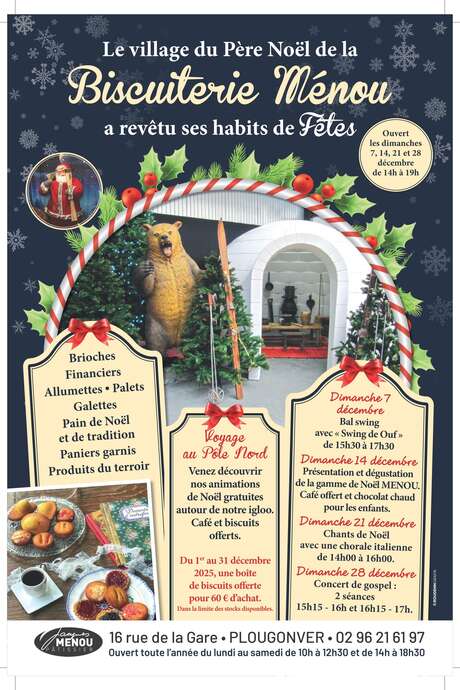 Animations de Noël à la biscuiterie Menou : chants de Noël