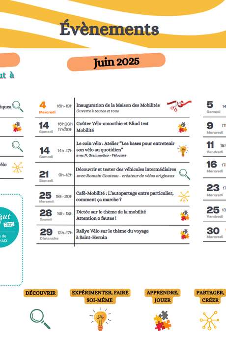 Maison des mobilités : Programmation de mai à juillet 2025