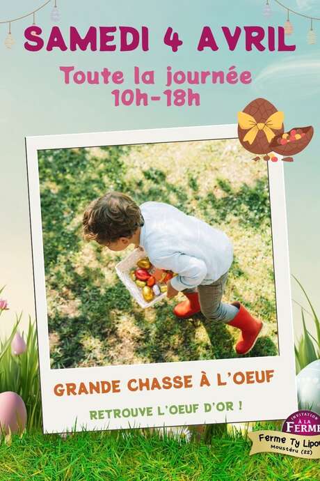 Grande chasse à l'oeuf à la ferme pédagogique