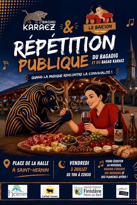 Répétition publique du Bagadig et du Bagad de Karaez