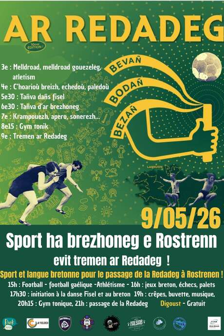 Sport et langue bretonne pour le passage de la Redadeg à Rostrenen