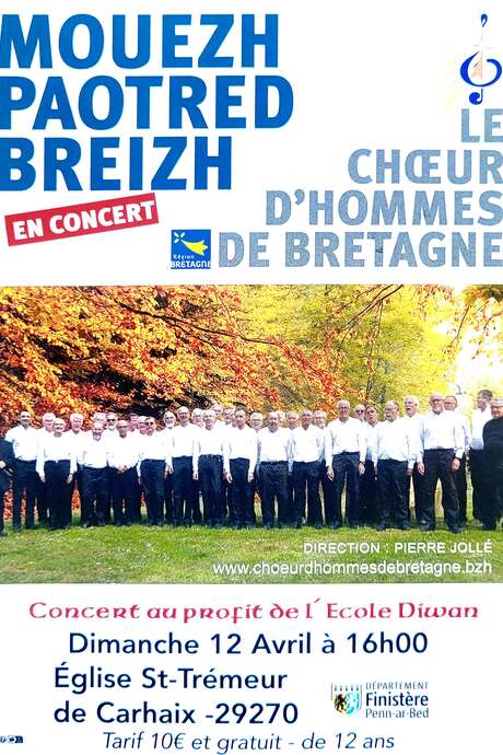 Choeur d'hommes de Bretagne : Concert à l'Eglise Saint-Trémeur !
