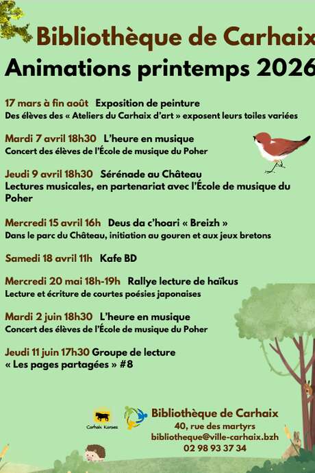 Bibliothèque : Animations d'avril à juin...