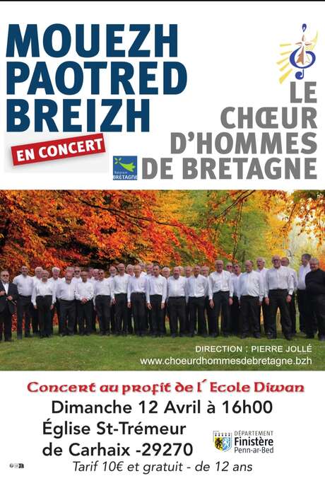 Choeur d'hommes de Bretagne : Concert à l'Eglise Saint-Trémeur !