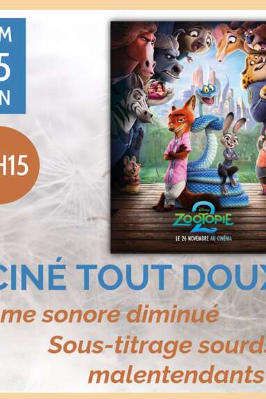 Cinéma Le Grand Bleu: " Zootopie 2 " Présenté en version sous-titrée sourds et malentendants