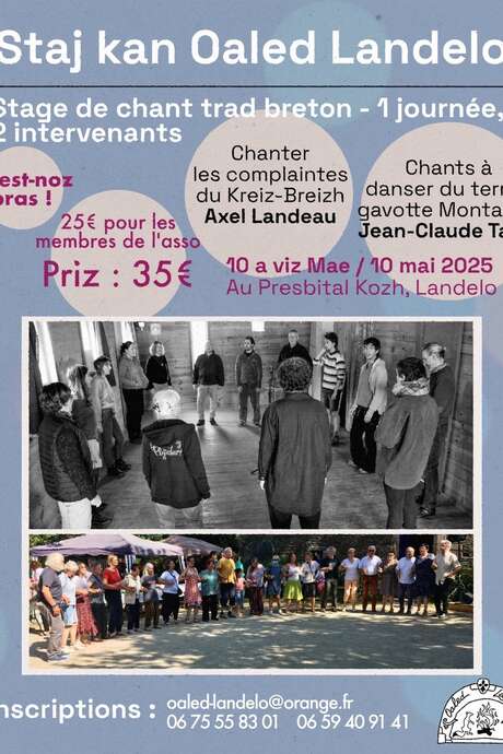 Stage de chants traditionnels breton et Fest Noz