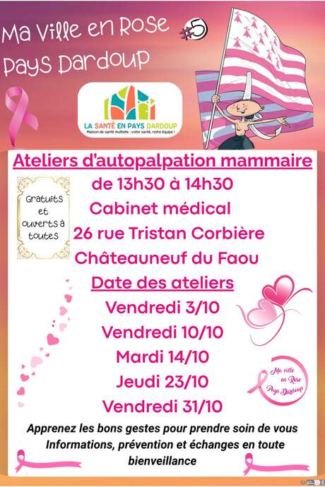 Ma ville en rose pays dardoup: ateliers d'autopalpation mammaire
