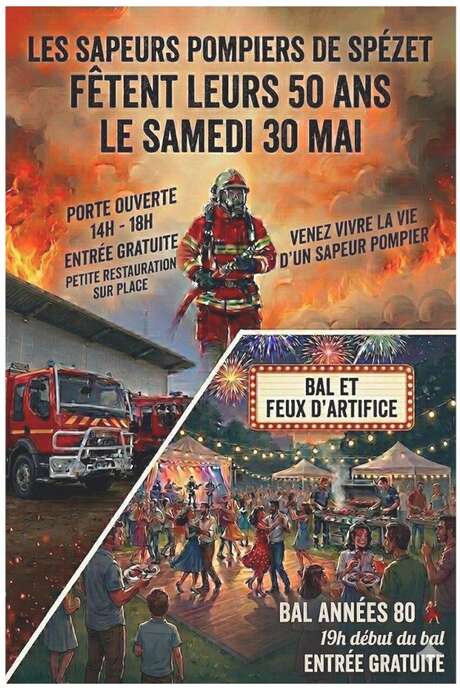 Bal et feux d'artifice pour les 50 ans des sapeurs-pompiers de Spézet
