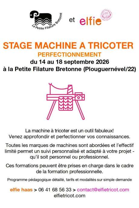 Stage machine à tricoter