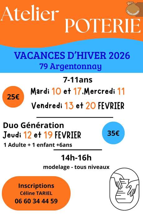 Atelier poterie - Enfant de 7 à 11 ans