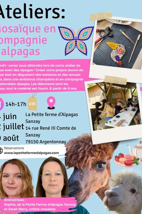 Atelier mosaïque avec les alpagas