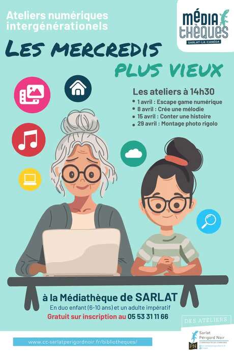 Ateliers numériques intergénérationels : "Les Mercredis Plus Vieux"