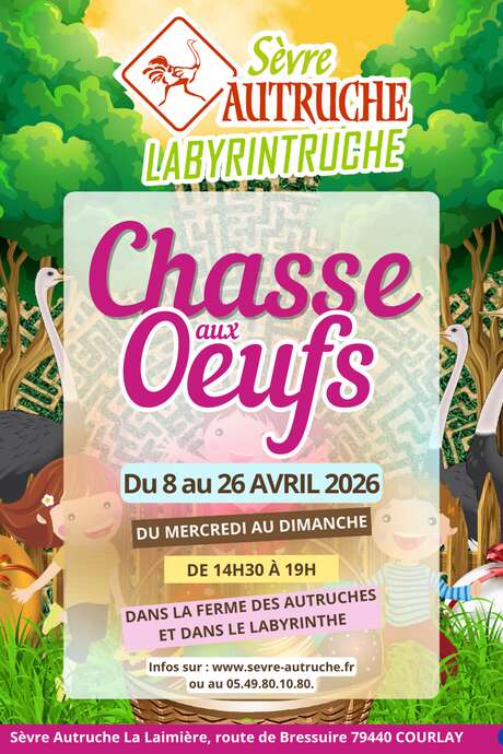 Chasse aux œufs 2026 à travers la ferme et dans un labyrinthe