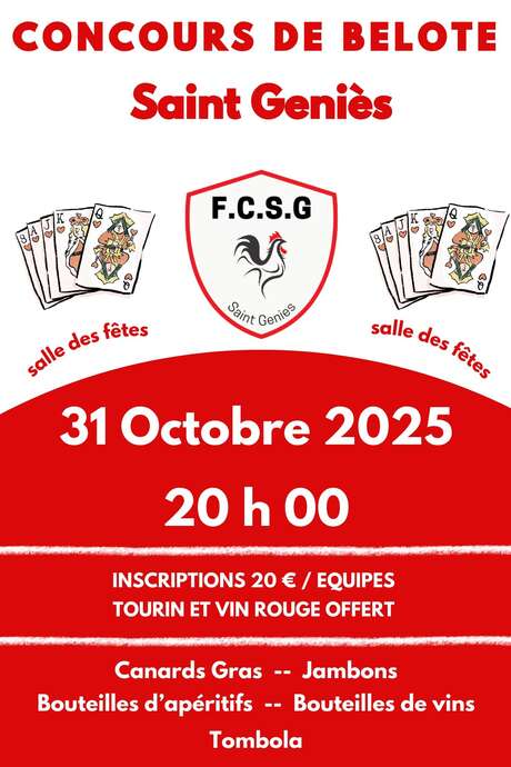 Concours de belote à Saint Geniès