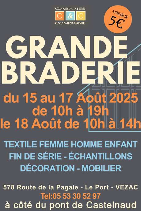 Grande braderie Cabanes & Compagnie