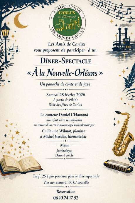 Dîner-Spectacle « À la Nouvelle-Orléans » à Carlux