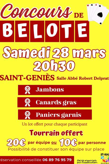 Concours de belote à Saint Geniès
