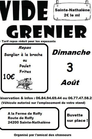 Vide-greniers et Repas à Sainte-Nathalène