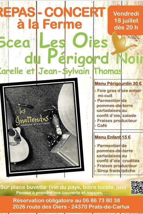 Repas-Concert à la ferme Scea Les Oies du Périgord Noir
