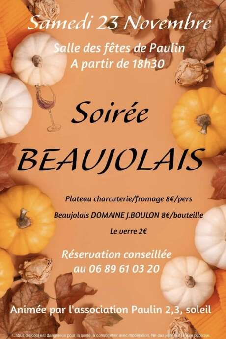 Soirée Beaujolais Nouveau à Paulin