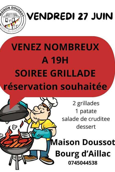 Soirée grillades à la maison Doussot