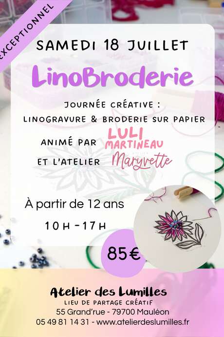 Journée créative - Linogravure et broderie sur papier