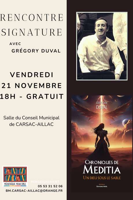 Rencontre – Dédicace avec Grégory Duval