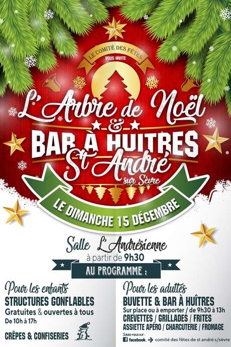 Arbre de Noël et bar à huîtres