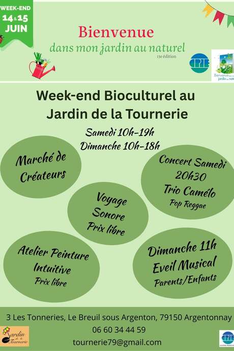 Week-end Bioculturel au Jardin de la Tournerie