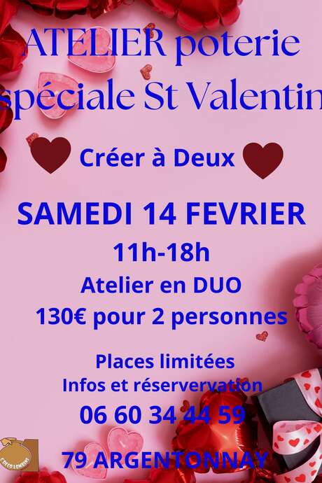 Atelier poterie - Créer à 2: Spécial St Valentin
