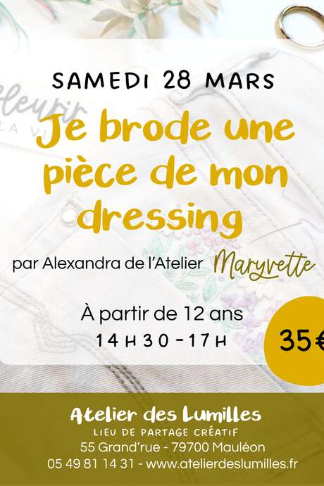 Atelier - Je brode une pièce de mon dressing