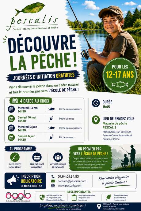 Journées d'initiation gratuites - Découvre la pêche!