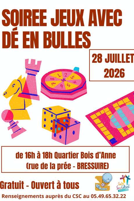 Soirée jeux avec Dé en Bulles