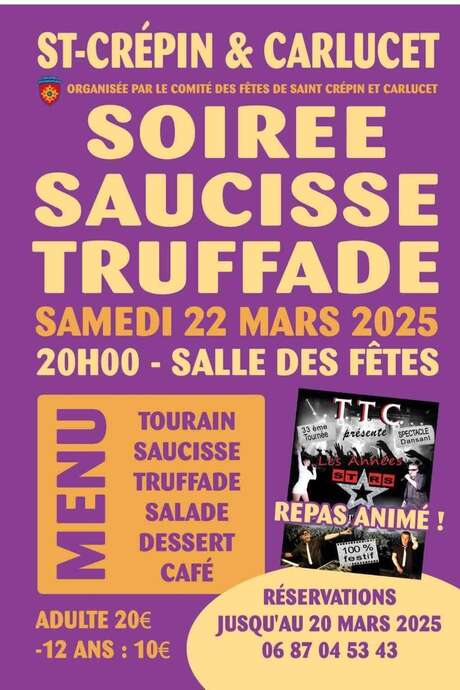 Soirée Saucisse Truffade à St-Crépin-et-Carlucet