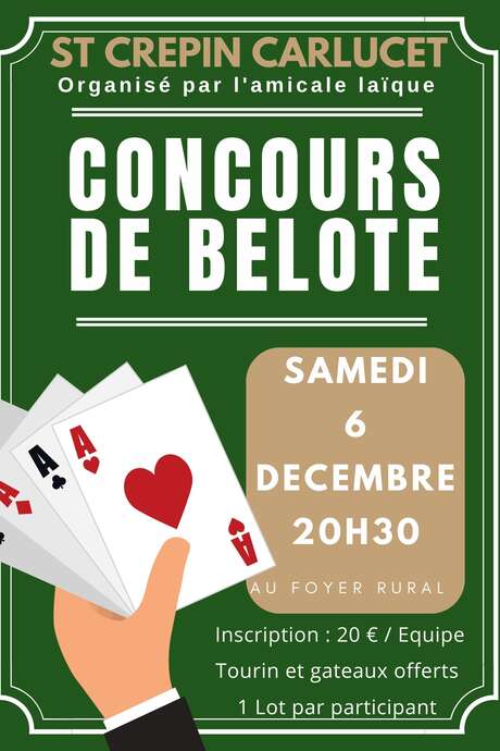 Concours de Belote à Saint Crépin et Carlucet