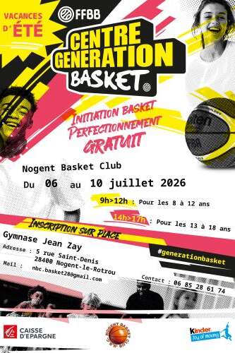 Stage d'initiation et perfectionnement au Basket